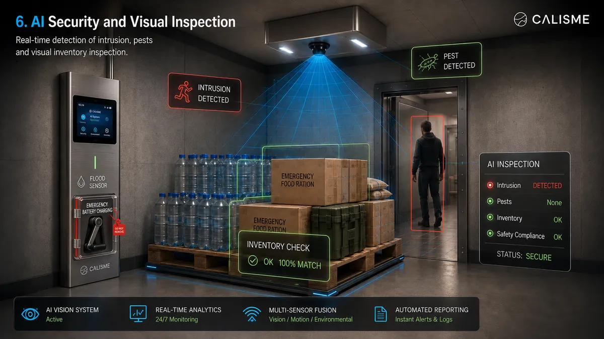 AI security and visual inspection — intrusion, pest and inventory detection