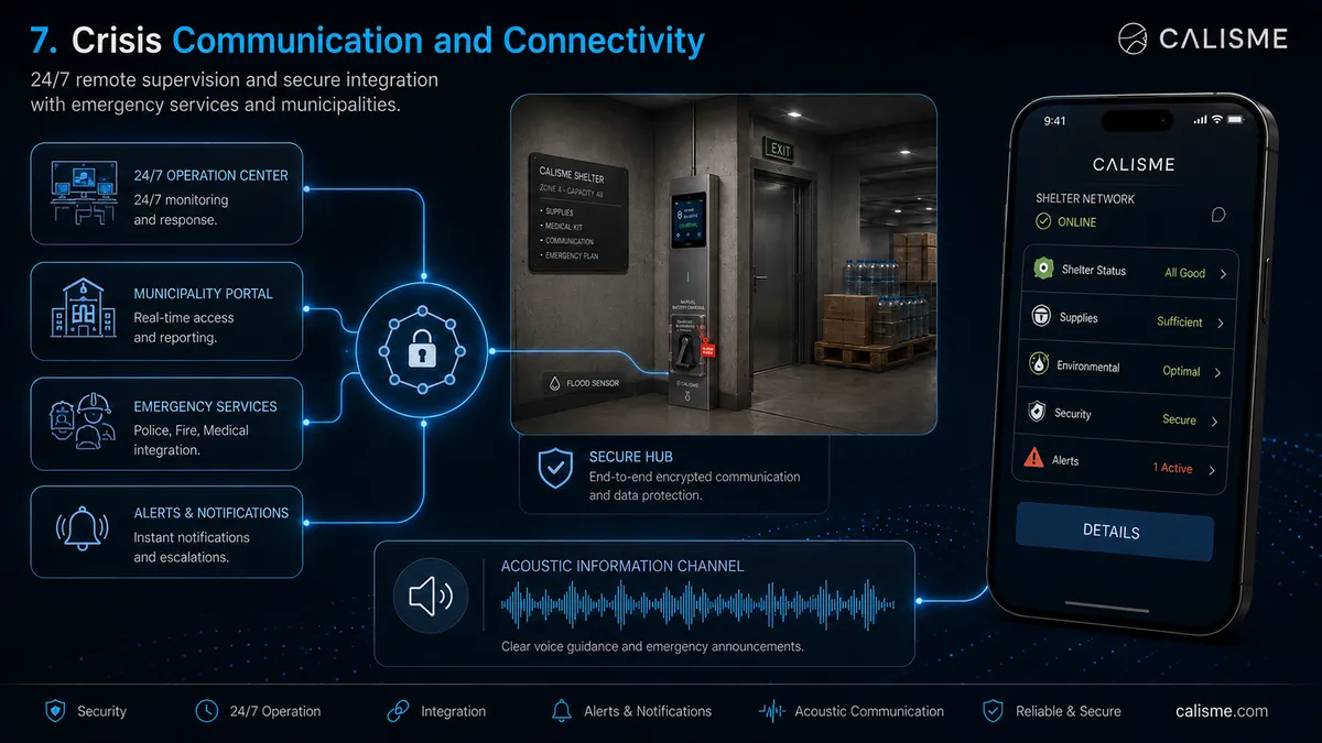 Crisis communication and connectivity — 24/7 remote supervision and integration with emergency services