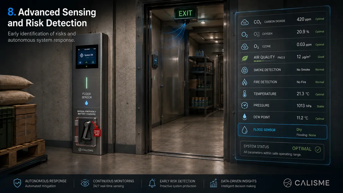 Advanced sensing and risk detection — air quality, fire, flooding and pressure sensors
